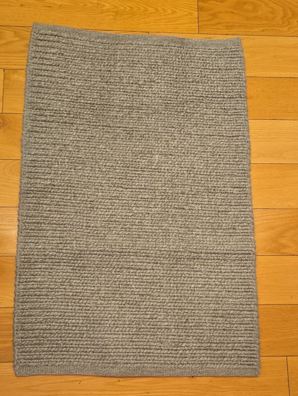 Pottery Barn Rug 2x3’ Shaggy Wool Striped Gray Neutral Textured Home Decor Woven